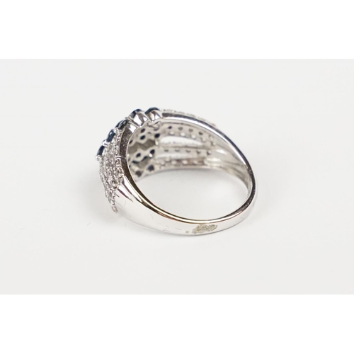 219 - 14ct White Gold Sapphire and Diamond Ring