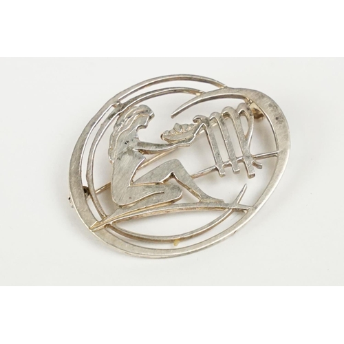 224 - Art Nouveau Silver Brooch