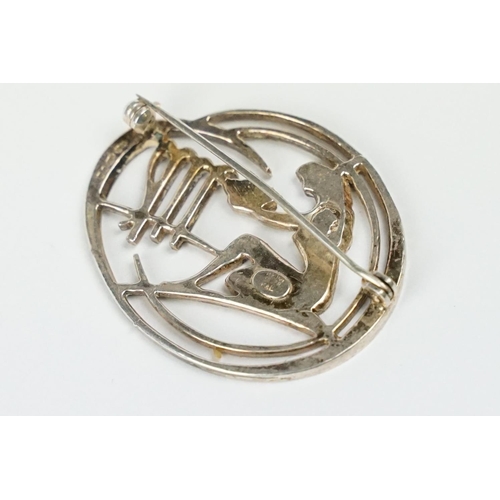 224 - Art Nouveau Silver Brooch