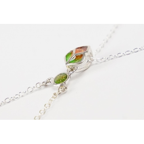 227 - Silver and Enamel Pendant Necklace