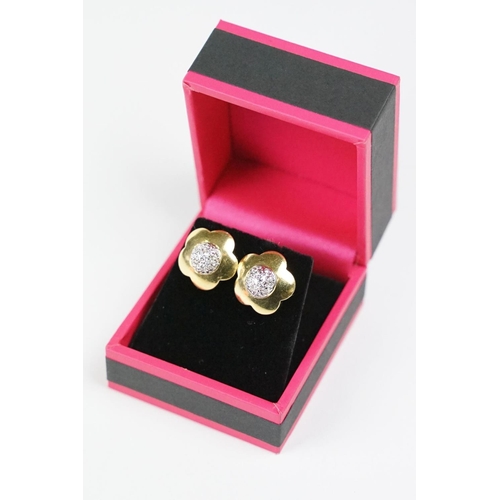 235 - Pair of 18ct Yellow Gold Diamond Stud Earrings