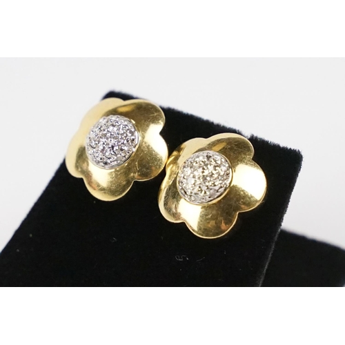 235 - Pair of 18ct Yellow Gold Diamond Stud Earrings