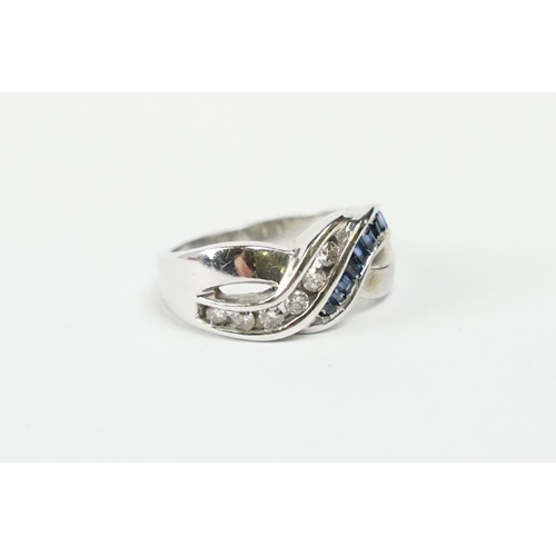 239 - 14ct White Gold Sapphire and Diamond Ring