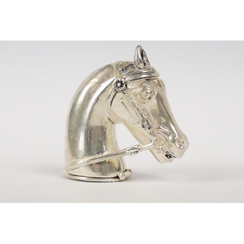 248 - Silver Plated Horse Head Vesta Case