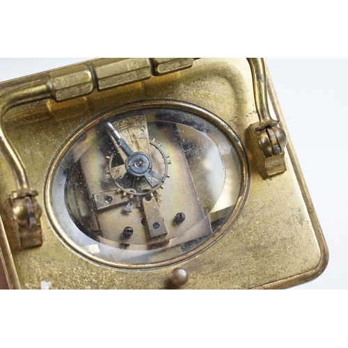 287 - Brass Repeater Carriage Clock by Hall & Co, Paris