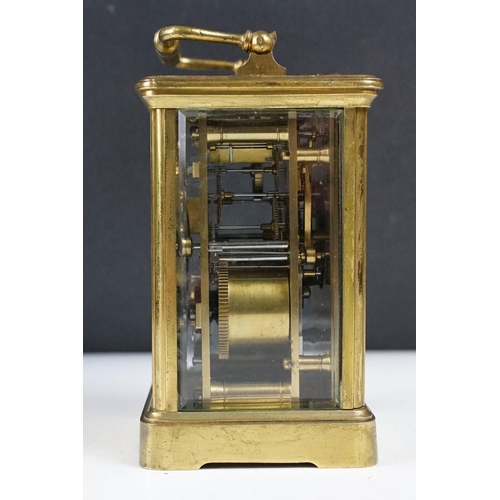 287 - Brass Repeater Carriage Clock by Hall & Co, Paris