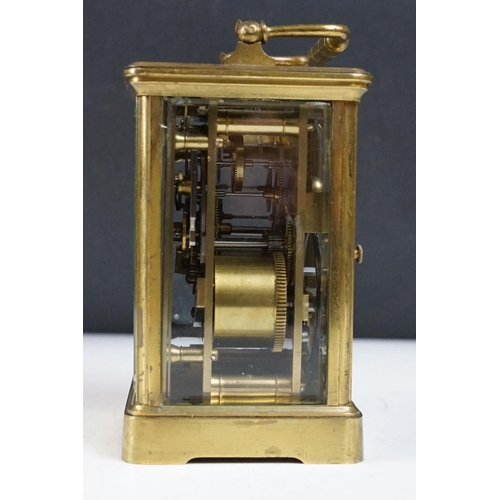 287 - Brass Repeater Carriage Clock by Hall & Co, Paris