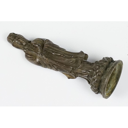 299 - A Chinese ornamental bronze statue figure of Buddha Guan Yin, stands approx 11cm in height