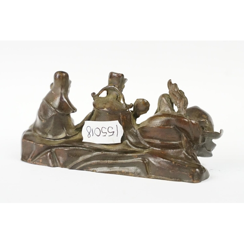 307 - A Chinese bronze Taoism Three Gods of Blessing, Wealth and Longevity ornamental Statue Buddha Figuri... 