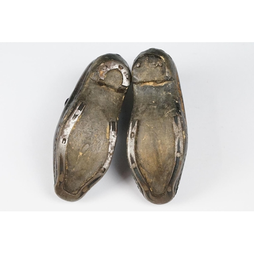 314 - A pair of antique childrens leather shoes.