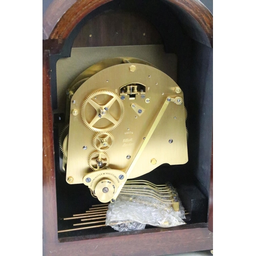 406 - Tempus Fugit bracket clock having an oak case with glazed door to front revealing roman numeral cloc... 