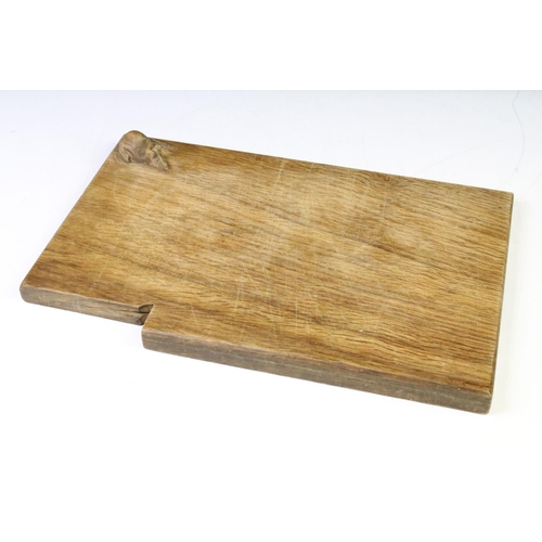 165A - Ben Oxley ‘ The Windsor Mouseman ‘ Oak Cheese Board with carved mouse to corner, 33cm long