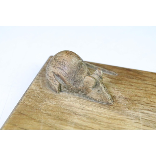 165A - Ben Oxley ‘ The Windsor Mouseman ‘ Oak Cheese Board with carved mouse to corner, 33cm long