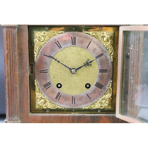 197 - Late 19th century chiming bracket clock with German Lenzkirch movement (numbered 779784), in an arch... 