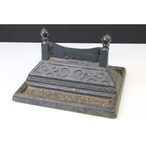 385 - 19th Century Victorian  cast iron boot scrape together with a boot jack and a cobblers shoe last. Bo... 