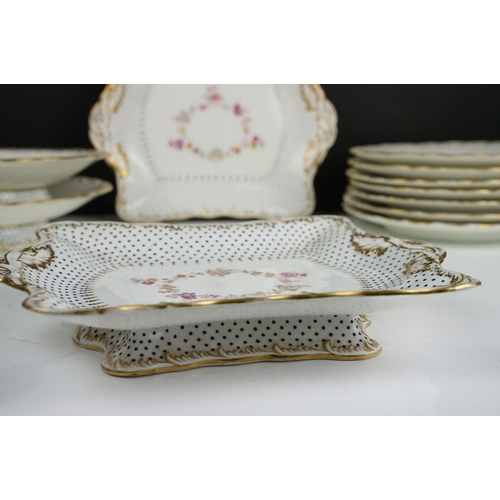 103 - Collection of 19th Century Victorian plates and tazza dishes to include seven plates with moulded gi... 