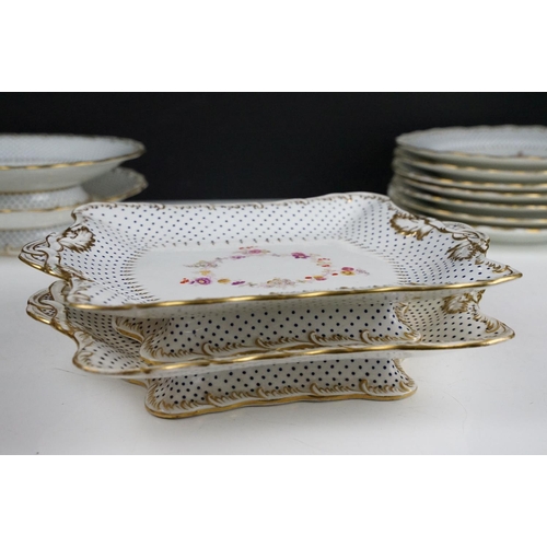 103 - Collection of 19th Century Victorian plates and tazza dishes to include seven plates with moulded gi... 