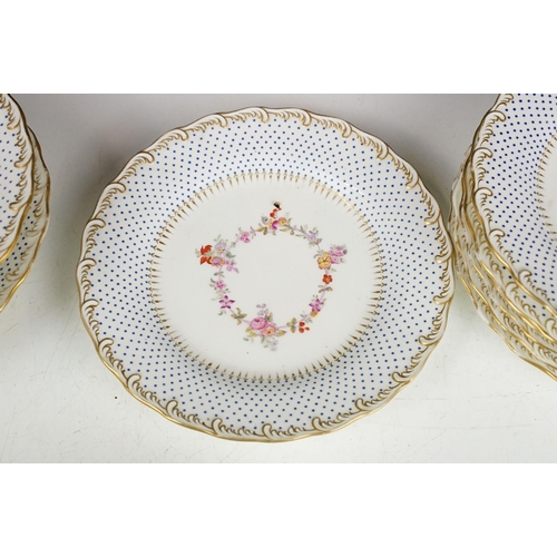 103 - Collection of 19th Century Victorian plates and tazza dishes to include seven plates with moulded gi... 