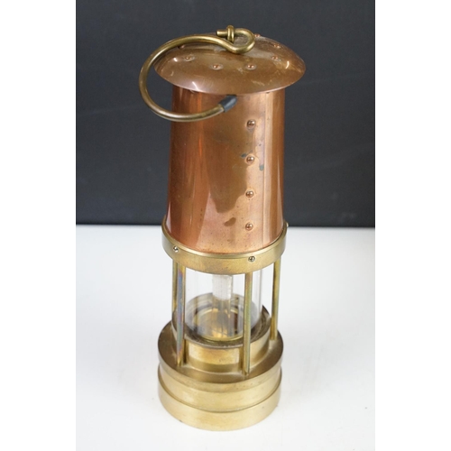 135 - A. Thomas & Williams Ltd copper & brass Welsh Cambrian miners lamp, no. 310539 (approx 26.5cm high -... 