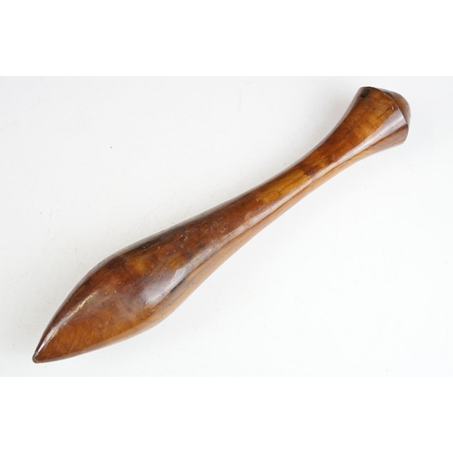 147 - Two tribal wooden clubs, the largest measuring approx 49cm in length.