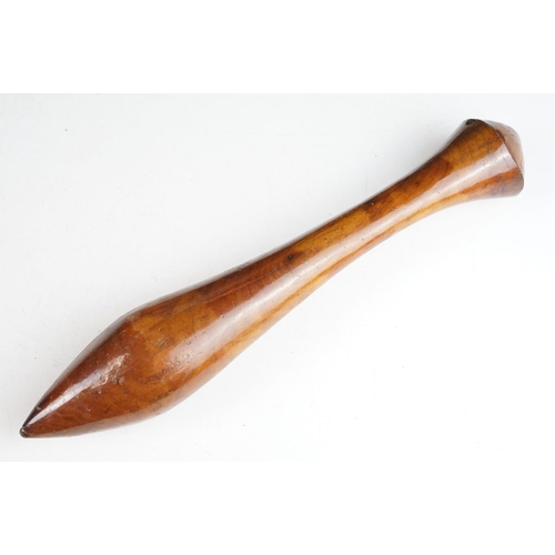 147 - Two tribal wooden clubs, the largest measuring approx 49cm in length.