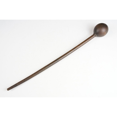 147 - Two tribal wooden clubs, the largest measuring approx 49cm in length.