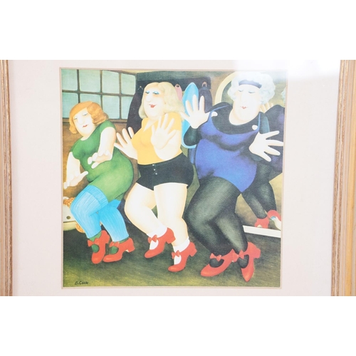 525 - Beryl Cook (1926 - 2008), seven prints to include: Dancing Class, 20 x 20cm, Party Girls, 13.5 x 14.... 