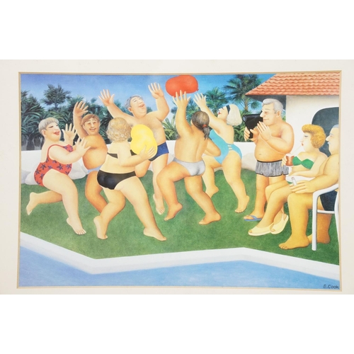 525 - Beryl Cook (1926 - 2008), seven prints to include: Dancing Class, 20 x 20cm, Party Girls, 13.5 x 14.... 