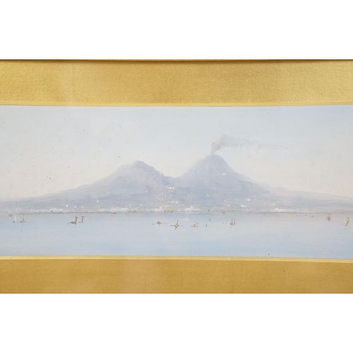 536 - Rosa Corelli (1800 -) - Two watercolour on paper paintings depicting the Isle of Capri and Mount Ves... 