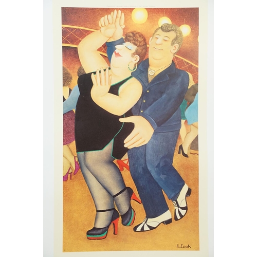 543 - Beryl Cook (1926 - 2008), Dirty Dancing, colour print, 62.5 x 40cm together with Drinkies, colour pr... 