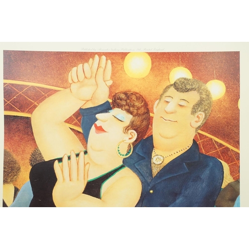 543 - Beryl Cook (1926 - 2008), Dirty Dancing, colour print, 62.5 x 40cm together with Drinkies, colour pr... 