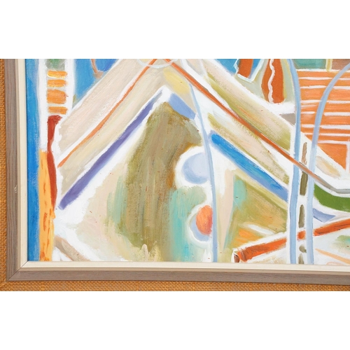 551 - Framed Modernist Oil Painting Interior Scene Abstract in vibrant colours, 49cm x 60cm