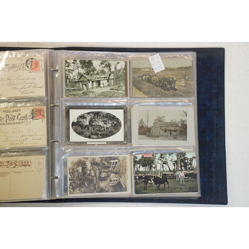 480 - An album of 19th Century and early 20th Century postcards including agricultural, country life, and ... 