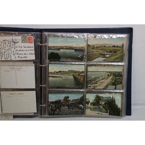 505 - Collection of early 20th century Australian / Australian-themed postcards contained within two album... 