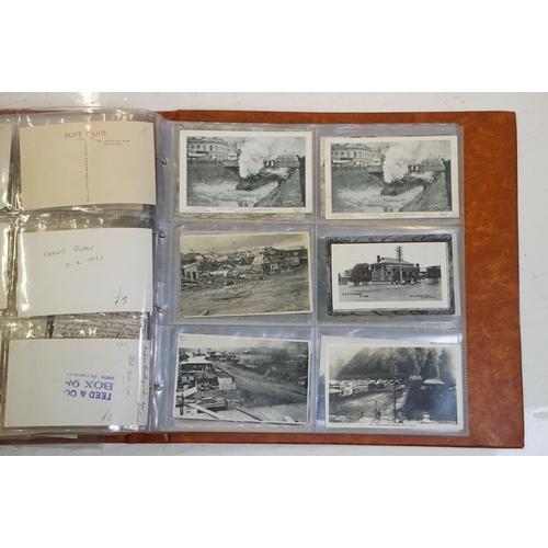 507 - Album of early 20th century Australian postcards to include a quantity of postcards relating to the ... 