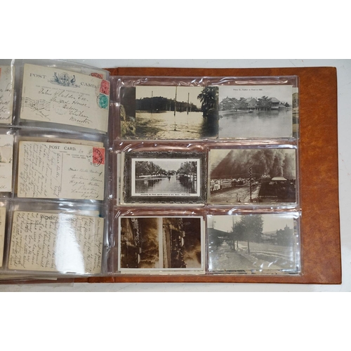 507 - Album of early 20th century Australian postcards to include a quantity of postcards relating to the ... 