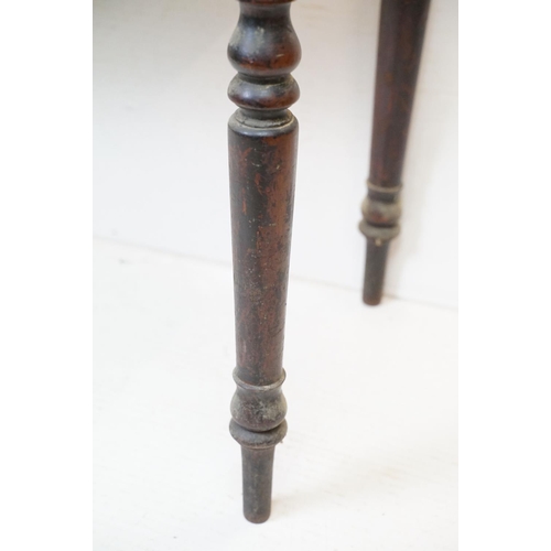 646 - Victorian Mahogany Side Table with two drawers and raised on turned legs, 74cm high x 106cm wide x 5... 