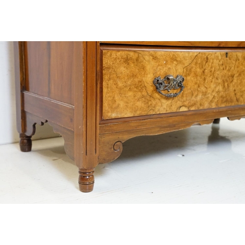 649 - Early 20th century Walnut and Burr Walnut Chest of Two Short over Two Long Drawers, 77cm high x 103c... 