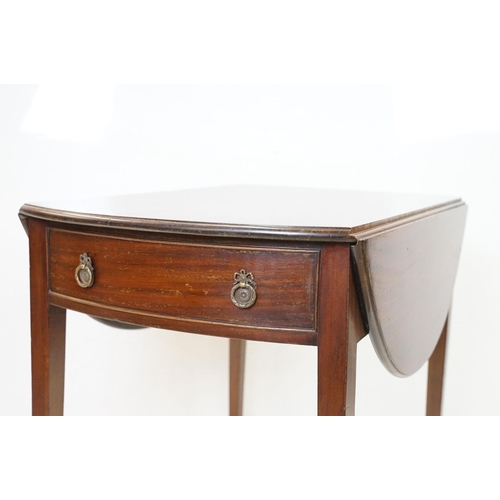 653 - 19th century Mahogany Drop Flap Table of small proportions with single drawer to end, 74cm high x 76... 