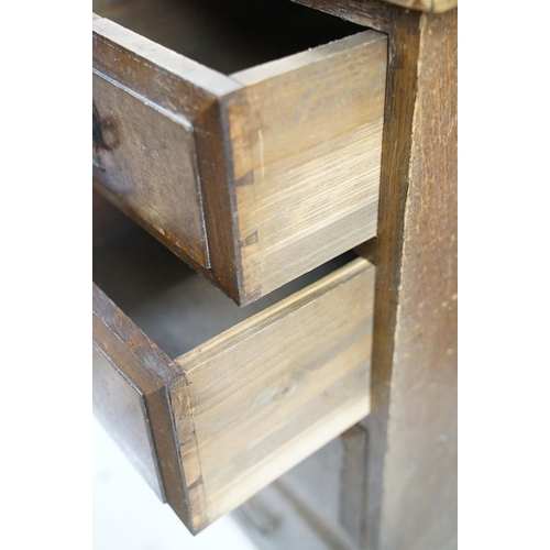 661 - Pair of Early 20th century Oak Chest of Four Drawers, each 88cm high x 43cm wide x 59cm deep