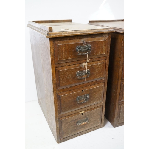 661 - Pair of Early 20th century Oak Chest of Four Drawers, each 88cm high x 43cm wide x 59cm deep