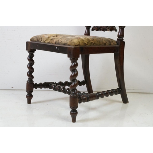 678 - 19th century Rosewood Child's Chair in the form of a Hall Chair with barley-twist supports, 31cm wid... 