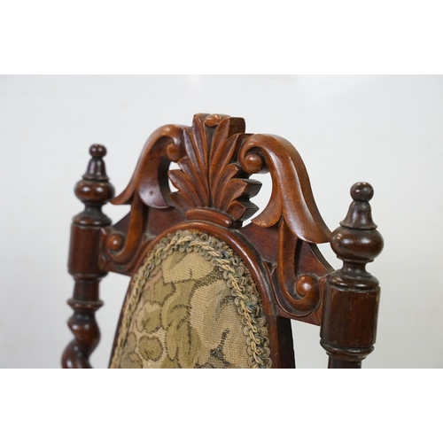 678 - 19th century Rosewood Child's Chair in the form of a Hall Chair with barley-twist supports, 31cm wid... 