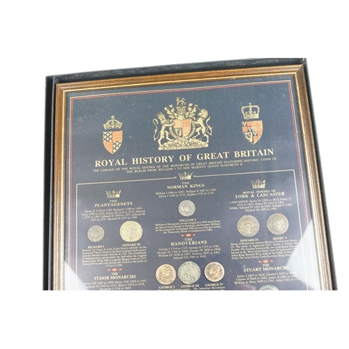 340 - A framed Heritage Battle of Trafgalgar reproduction coin and medal set together with a Heritage coll... 