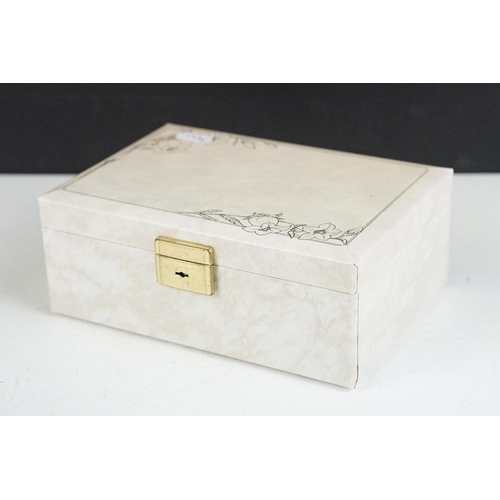 358 - Jewellery Box and contents including silver items