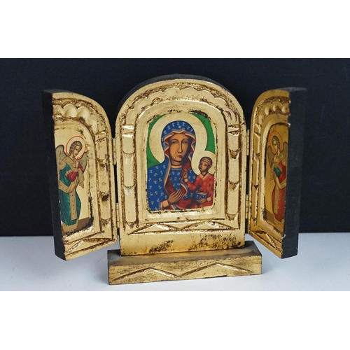 367 - A small group of religious collectables to include a blanc de chine virgin mary and a selection of i... 