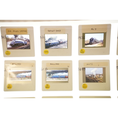 441 - Collection of late 20th Century steam train and railway interest slides covering a great number of U... 