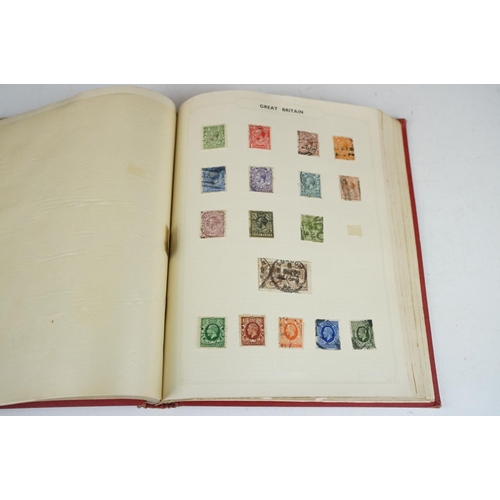 462 - A collection of British, Commonwealth and world stamps contained within a red simplex album to inclu... 