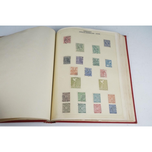 462 - A collection of British, Commonwealth and world stamps contained within a red simplex album to inclu... 