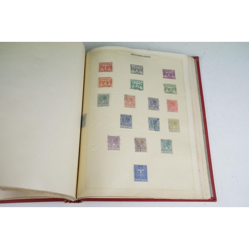 462 - A collection of British, Commonwealth and world stamps contained within a red simplex album to inclu... 